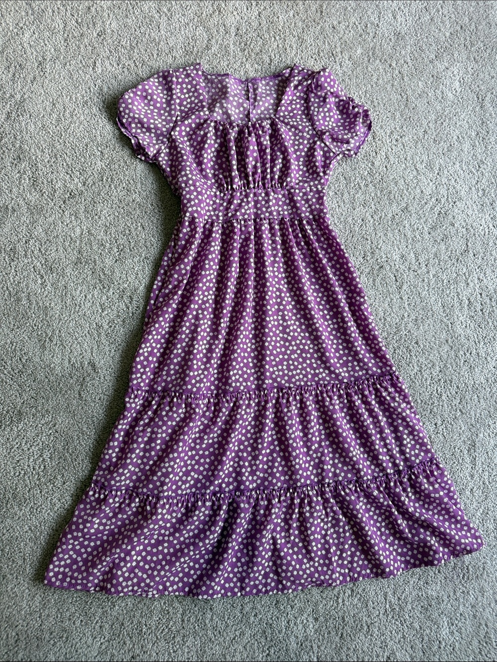 Purple Tiered Midi Dress